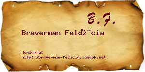 Braverman Felícia névjegykártya